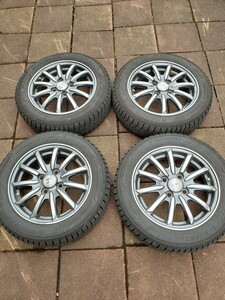 ヨコハマiceGUARDスタッドレスタイヤ155/65R14 と ホンダN-WGN純正ホイール４本セット エンケイ製