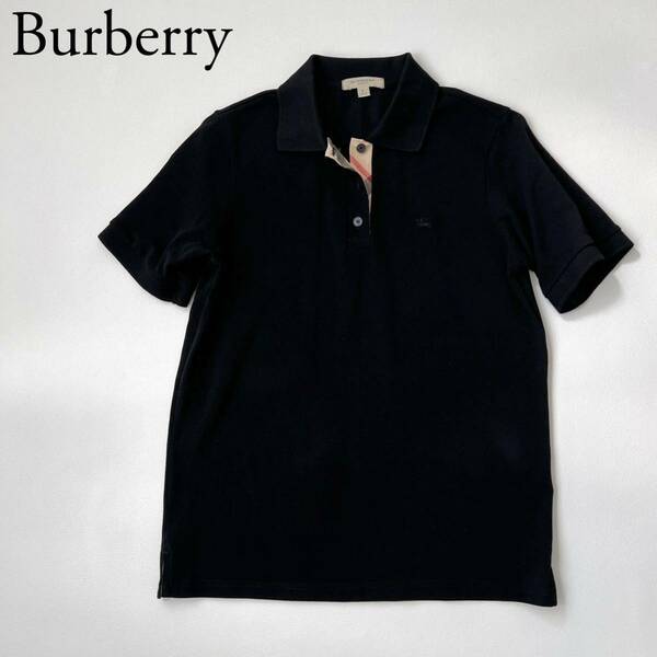 BURBERRY LONDON バーバリーロンドン ポロシャツ トップス　半袖　Tシャツ　カットソー ロゴ刺繍　一部バーバリーチェック レディース