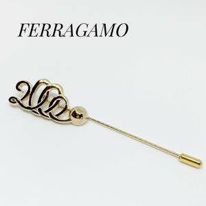 プレミアム品 FERRAGAMO フェラガモ ブローチ アクセサリー ゴールド ブランド レディース ピンブローチ フォーマル