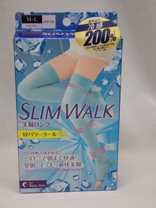 未使用　SLIMWALK　スリムウォーク　Wパワークール　美脚ロング　ひざ上丈　ライトブルー　M~L