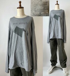 ★【希少 USA製】2000年代位 名作 patagonia パタゴニア オーガニックコットン live simplyト プリント カットソー Tシャツ L ライトグレー