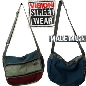 ★【90年代希少モデル USA製の珍しいバッグです】VISION STREET WEAR ヴィジョン ビジョン メッセンジャーバッグ ショルダー バッグ