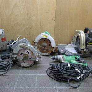 KK016 電動工具 5点 [EARTH MAN 卓上丸鋸190mm TM-190A][Hitachi ディスクサンダー NUS-SR, 他], Makita M5800 まとめてセット 動確済 /160の画像1