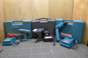 KK037 充電式 電動工具 3点 [動確済:12Vインパクトドライバー IPD-120][充電不可:Makita 6095D, 6903VD] まとめてセット /140