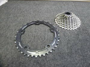 KK138 自転車 パーツ 2点[SHIMANO カセットスプロケット CS-HG500-10][RACEFACE チェーンリング D40299 42T] まとめてセット 現状品 /60