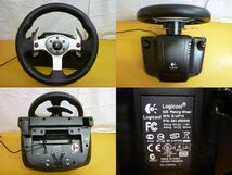 KK382 レースゲームコントローラー2組セット[MicroSoft ゲーム用ステアリングホイール][logicool G25 RacingWheel] ジャンク扱/160 直引OK_画像8