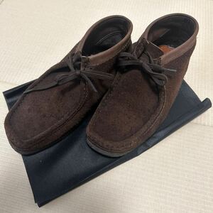 CLARKS WALLABEE クラークス ワラビー ブーツ シューズ UK9 27cm こげ茶 USEDスエード