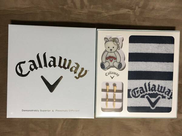 【 条件付で送料無料です！・未使用品！】★キャロウェイゴルフ Callaway◇ギフトセット◇ベア・ネームタグ＆ティー＆タオル★