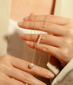 【高級】淡水真珠　ネックレスk18