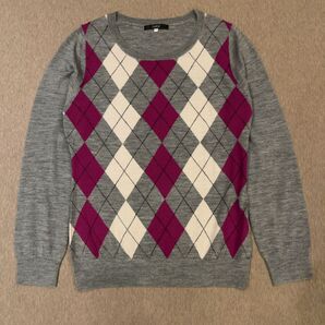 大きいサイズ レディース ニット XL アーガイル