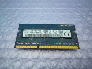 SK hynix　ノートPC用メモリ　4GB　PC3L-12800S　DDR3L-1600　動作確認済　動作保証　FR8A 1406