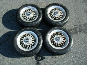 BBS RG032 6.5JX15H2 ET45 114.3X5H & 195/60R15 REVOGZ スタッドレス ４本セット！ジャンク扱いでお願いします！　　S1260