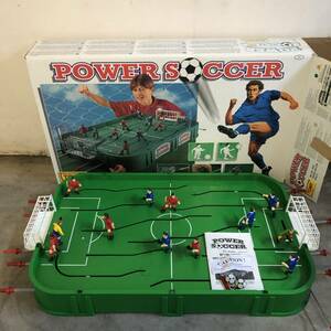 《玩具》おもちゃ 「TOMY：パワーサッカー」 縦幅×横幅：約83.3cm×52cm 取っ手に破損有り サッカー盤 レトロ スポーツゲーム