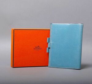 ★美品★ HERMES エルメス　グローブトロッター ヴォーエプソン 手帳カバー ブルージーン　正規品　1円スタート　1020-1