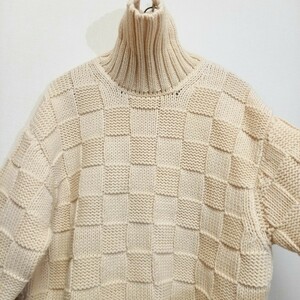 《良品 / Lサイズ》テンダーロイン T-TURTLE NECK CHECKER タートルネックチェッカー 肉厚 ローゲージ編み タートルネック セーター