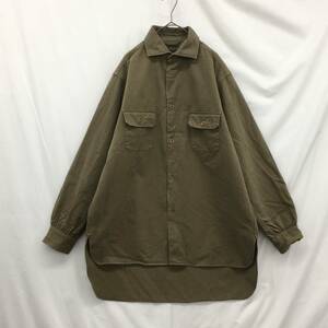 KZ7143★Nigel Cabourn : 22aw コットンドリル グランパシャツ★50★オリーブ系 定価￥25300- ナイジェルケーボン