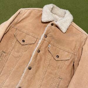 希少カラー LEVI’S リーバイス コーデュロイ ボア ジャケット シェルパトラッカージャケット サーモンピンク USA製 ビンテージ 70s 80s