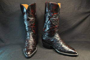 V as good as new ru Casey western boots black red BLACK CHERRY Ostrich 9.5D