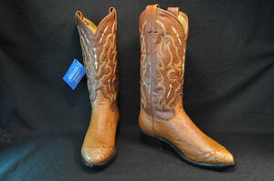 1 new goods Tony Lama western boots tea Camel PEANUT BRITTLE Ostrich 7.5D