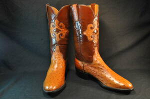  as good as new ru Casey western boots tea PEANUT BRITTLE Ostrich 10D