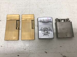 t1119-22☆ 喫煙グッズ オイルライター/ガスライター Zippo/CARAN d’ACHE/DOUGLASS まとめて4点