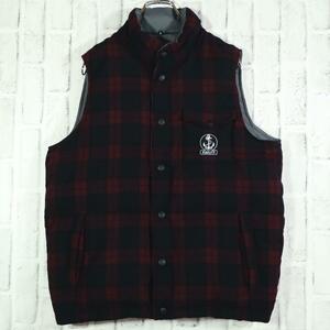 [ complete sale goods * rare design ] down vest reversible check pattern warm * L