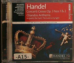 【BBC】ヘンデル　合奏協奏曲Op.3 No1&2、アンセム　　エンシェント室内管弦楽団 ハリー・クリストファーズ、エガー　-A15-　CD