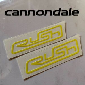 【正規品】CANNONDALE キャノンデール ステッカー RUSH ラッシュ 蓄光 蛍光 イエロー ロゴ
