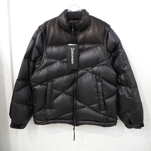 新品 定価12万 アンダーカバーイズム 22aw ヨーク レザー 切替 ステッチ 2way ダウン ジャケット ベスト 黒 3 メンズ M L XL UNDERCOVERISM_画像2