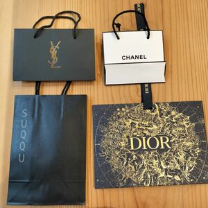 【未使用】 CHANEL DIOR サンローラン SUQQU ショッパー シャネル ショップ袋 紙袋 ディオール スック