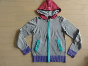  beautiful goods x-girl knitted parka size 1 gray switch pattern number 0591320