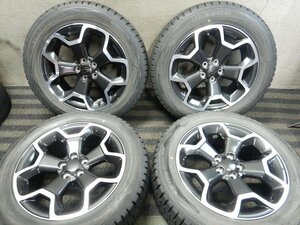 J5T8364■225/55R17 DUNLOP WINTERMAXX WM01 スバル純正 7J 5H +48 PCD100★条件付送料無料★9分山 バリ溝 XV フォレスター