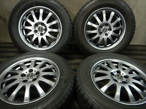 パT8390■195/65R15 BRIDGESTONE BLIZZAK VRX スタッドレス 社外ホイールセット 6J 5H PCD100★条件付送料無料★プリウス カローラ