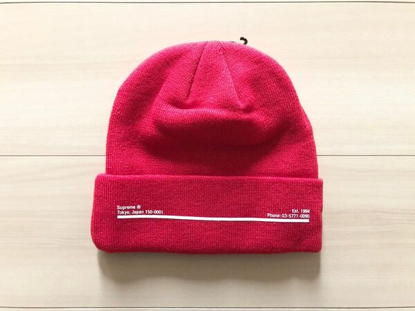 シュプリーム　New Era Shop Beanie　赤