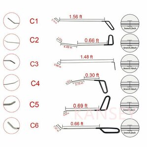 デントツール 自動車 へこみ 修理 ツールキット 凹み リムーバー PDR Pods Tools ロッド 無塗装 補修 板金 工具の画像6