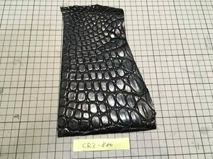 CR3-880★極上しっとりマットブラック最高級ポロサスクロコダイルレザークラフトはぎれコインカードスマホイヤホンライターマルチケース