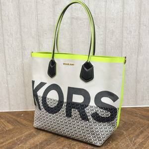 MICHAEL KORS/マイケルコース CAROLINA ネオンカラー トートバッグ ハンドバッグ モノグラム 蛍光 菊MZ