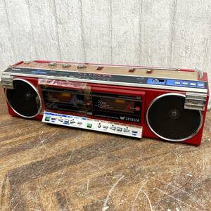 TOSHIBA/東芝 FM-AM ステレオラジオカセットレコーダー RT-SW7 SUGER/シュガー AUDIO REVERSE ラジカセ 昭和レトロ レッド ジャンク 菊-