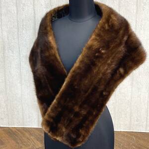 MINK/ mink fur shawl tippet cape muffler shawl collar to coil Japanese clothes real fur fur dark brown .HG