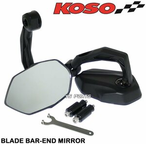 KOSOブレイドバーエンドミラー黒MT-25/XJR400/SR500/Z250SL/Z900RS/YZF-R15/YZF-R25/YZF-R3/250DUKE/PCX125/PCX150/FTR223/バリオス等