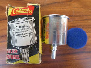 ビンテージ Coleman FILTER FUNNEL No.0 未使用 フィルター付き MADE IN USA コールマン アルミ ファンネル ランタン