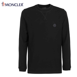 送料無料 20 MONCLER モンクレール 8D00004 899GQ ブラック 長袖 Tシャツ クルーネック ウールピケ size XL