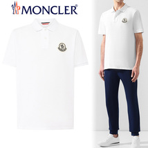 送料無料 35 MONCLER GENIUS 2 1952 モンクレール ジーニアス ホワイト ロゴ ワッペン 半袖 ポロシャツ 8323600 84556 size S_画像1