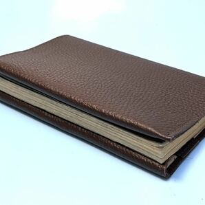 日本製★本革ブックカバー 18.3×32.8cm新書サイズ 軟質シュリンク ダークブラウン★新品の画像3