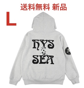 L 新品 HYSTERIC GLAMOUR X WDS HOODIE GRAY ヒステリックグラマー WIND AND SEA ウィンダンシー パーカー フーディ