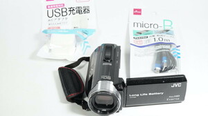 JVC Victor Everio GZ-F117-B ブラック ▼8847 バッテリー内蔵型カメラ