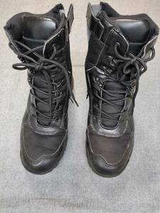 1円スタート　靴 メンズシューズ バイクブーツ革 冬 防寒 ライディングブーツ 27cm コンバット タクティカル ブーツ COMBAT TACTICAL ZIP