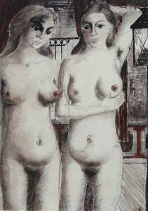 ポール・デルボー、娘たち、厳選、希少画集・額装画、Paul Delvaux、人気作品、新品高級額 額装付、状態良好、送料無料