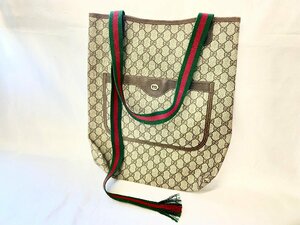 1円スタート☆【GUCCI】オールドグッチ シェリーライン トートバッグ GGキャンバス ヴィンテージ 質屋ユニオン的場店 中古ジャンク品