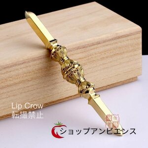 特売 ★ 別上筋彫前具 独鈷杵 真鍮製 磨き仕上げ 16.5cm 密教法具 寺院用仏具